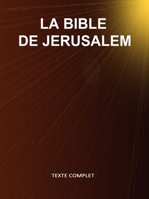 cover image of LA BIBLE DE JERUSALEM